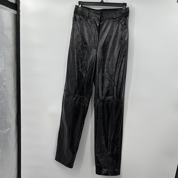 Wilfred Pants - Aritzia WILFRED The Melina Black Super High Rise Faux Leather Pants Size 6